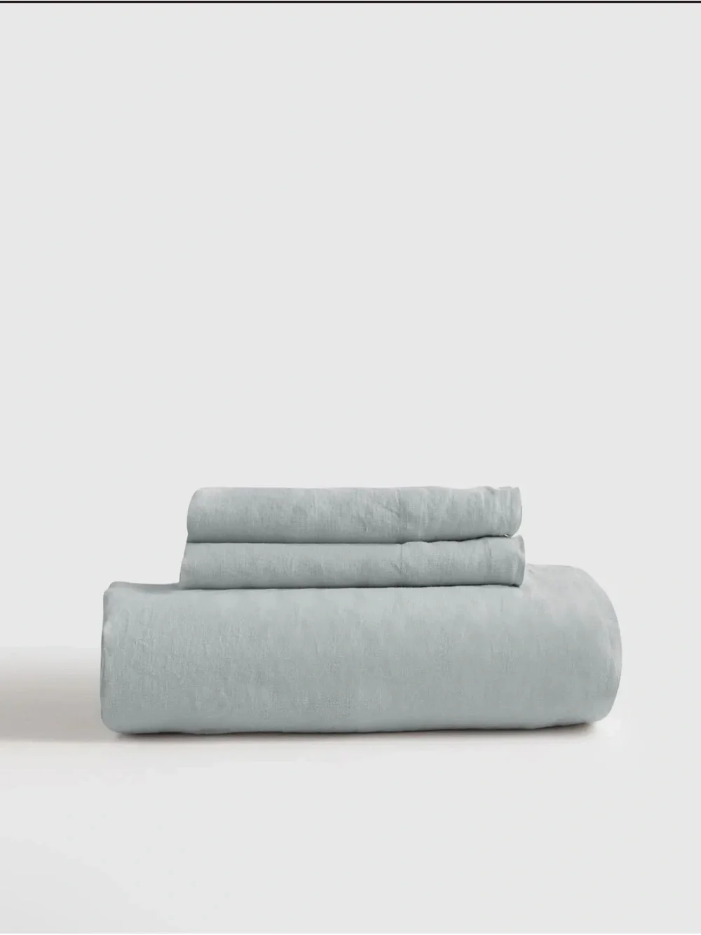 Quince European Linen Fitted Sheet Set in Mist King Size (3pieces)